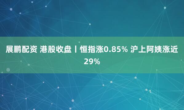 展鹏配资 港股收盘丨恒指涨0.85% 沪上阿姨涨近29%
